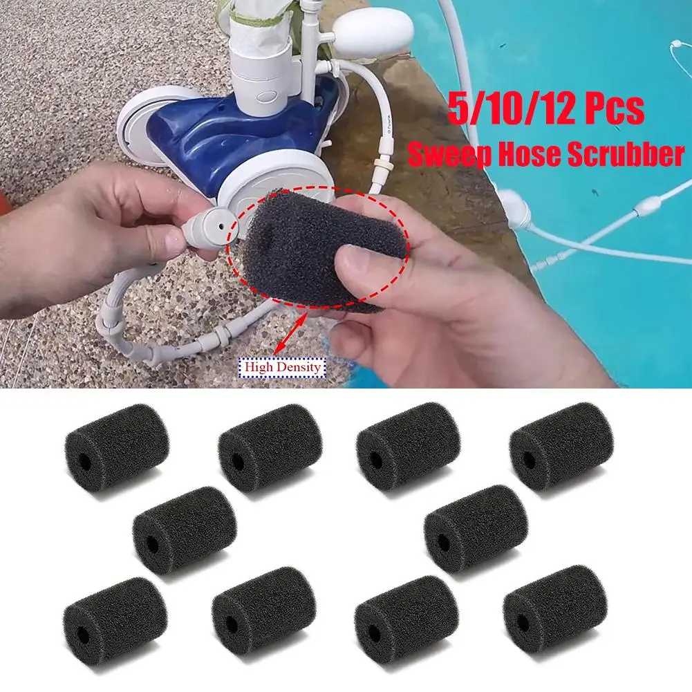 

5/10/12 Pcs Swimming Pool Cleaner Filter Foam Sweep Hose Scrubber Replacement Sponge Cartridge for Vac-Sweep Pool Cleaner Fits