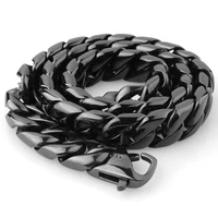 7 40 punk jewelry 316l stainless steel black tone miami cuban curb chain mens womens unisex necklace or bracelet biker jewelry
