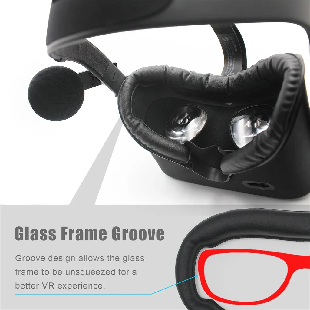 Comfortable Replacement Eye Mask Pad Soft Easy Clean Leather For Oculus Rift PU Face Protection Cotton Bottom | Электроника