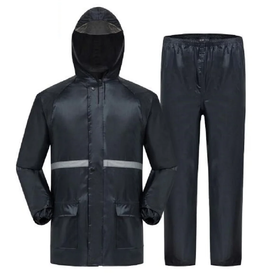Для мужчин пальто Водонепроницаемый дождевик плащ комплект со штанами