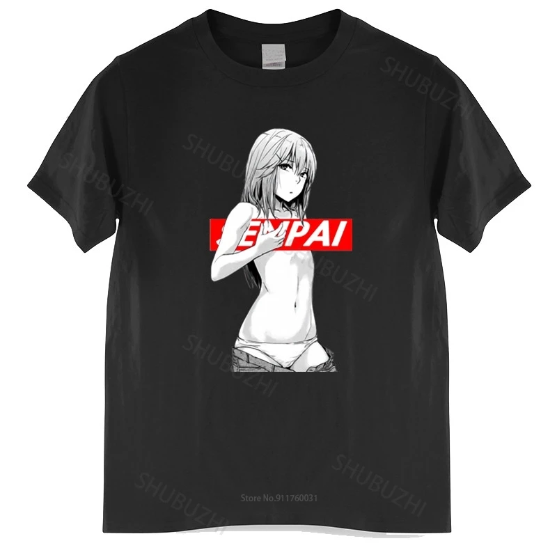 Новое поступление мужская футболка с коротким рукавом Senpai Ahegao аниме большого