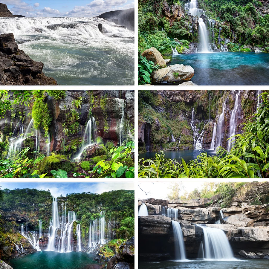 Nitree Водопад поток пейзаж лес река Природный Пейзаж сцены фон фотостудия