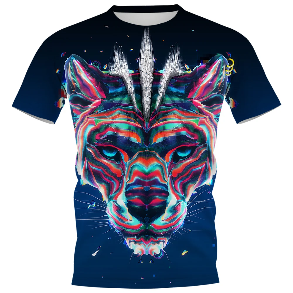

CLOOCL Wolf T-shirts 3D Graphic Wild Animal Abstract Short Sleeve Tops Fashion Hip Hop Tees Harajuku Men Clothing