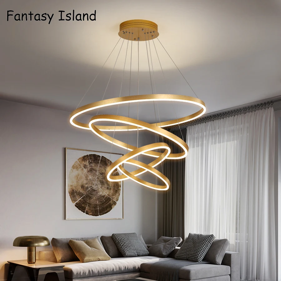 

20 40 60 80 100cm Rings Modern LED Ceiling Lights Living Dining room Kitchen Lustre Led Hanging Ceiling Lamp Lighting Fixtures