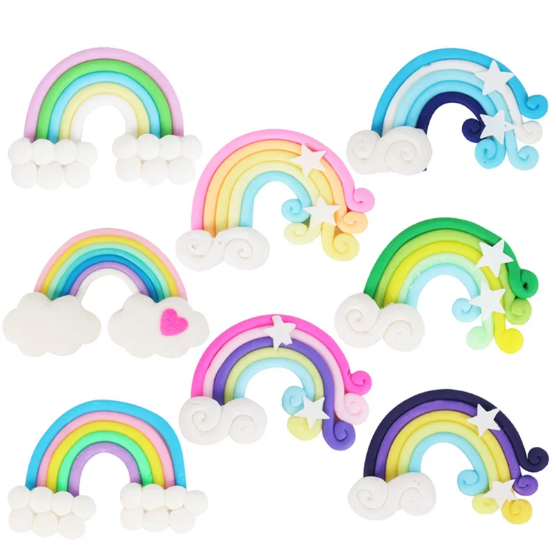 Счастливые топперы для торта на день рождения украшения детей радужные