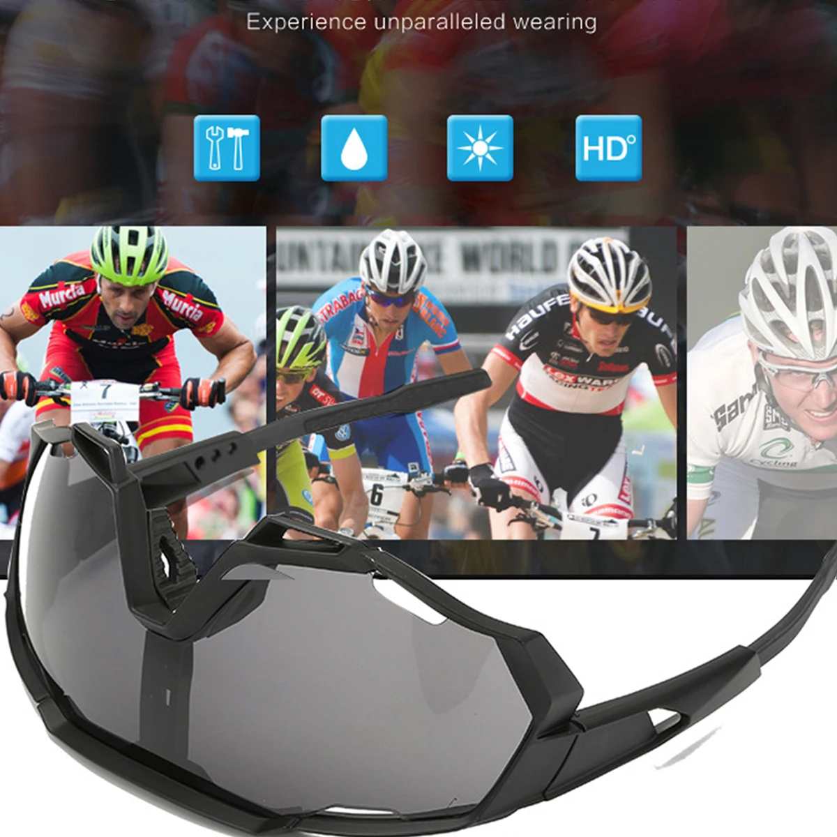 

2021 Unisex Outdoor Sports Riding Glasses Fashionable Solid Color/Colorful High Definition Lens Adjustable Cycling Sunglasses
