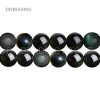 natural rainbow obsidian semi precious stone round 468101214mm beads online bulk wholesale for making jewelry