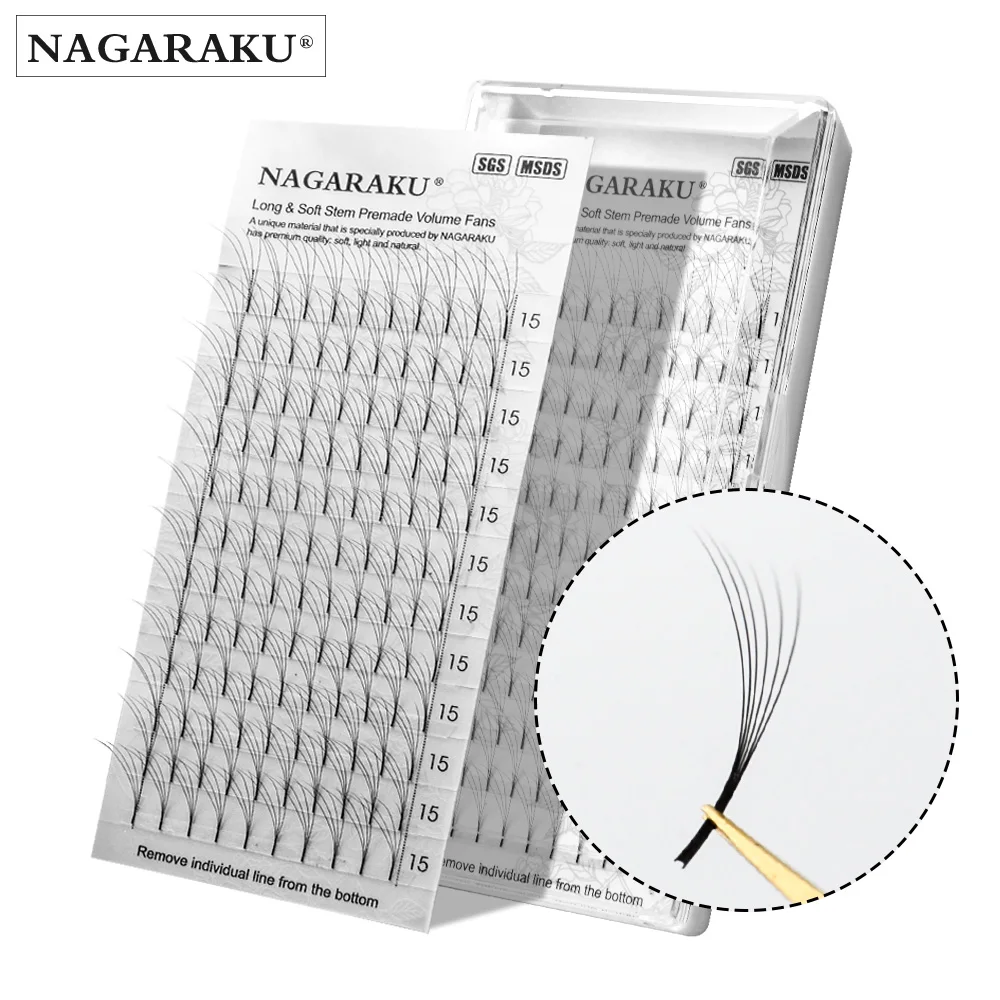 NAGARAKU, 12 линий, 3D-6D, ресницы, русский объем, ресницы, готовые вентиляторы, мягкие и натуральные ресницы, пучки, высокое качество, ресницы, объем Руссо