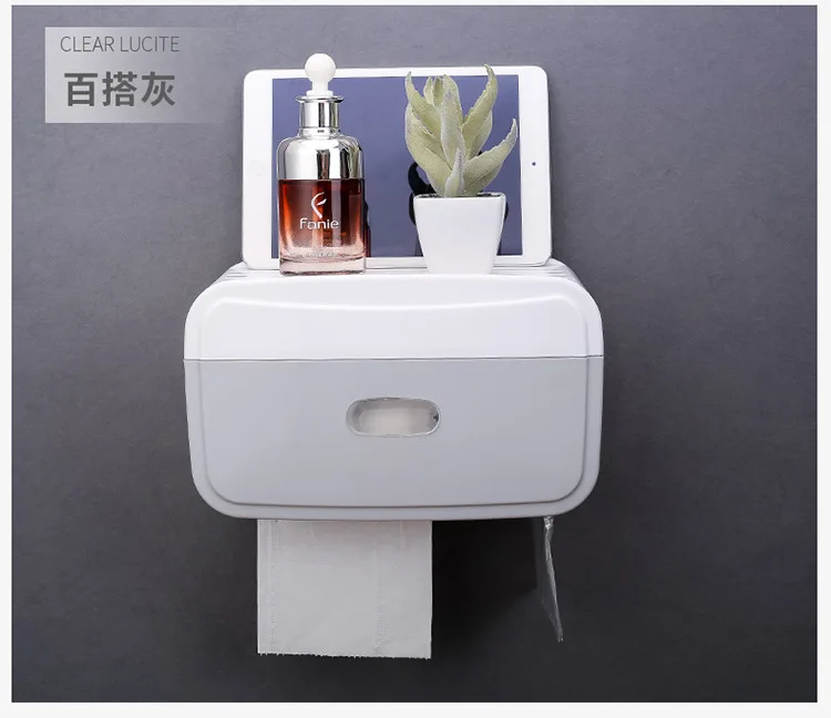 Multifunctional simple toilet wall-mounted paper towel box non-punching water-proof roll tube | Дом и сад
