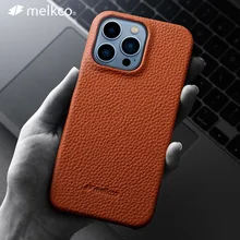 Melkco Premium Genuine Leather Case for iPhone 13 Pro Max 12 mini 11 X Xs Luxury Fashion Business Cow Phone Cases Back Cover