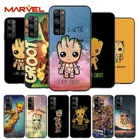 marvel groot art for huawei honor v30 20 pro x10 9s 9a 9c 9x 8x 10 9 lite 8 7 pro silicone soft black phone case