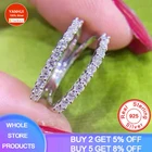 Женское кольцо из серебра 925 пробы с микрозакрепкой, с сертификатом, обручальное кольцо с кристаллом циркония, штабелируемое кольцо, 2,0 мм, белое золото, Юбилейный браслет