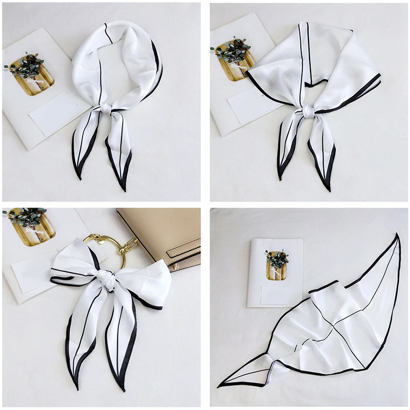 118*38 см двойной цвет бандана складной шарф Шелковый маленький шейный платок