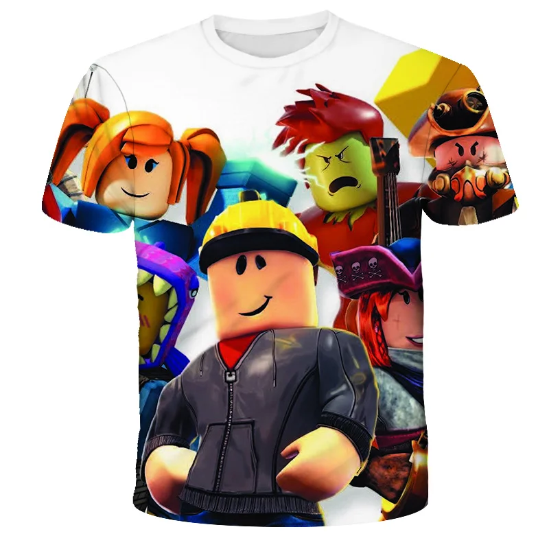 

2021 summer new boys' Kawaii Robloxing game 3D printed T-shirt cartoon short sleeve men's T-shirt summer casual versatile shirt