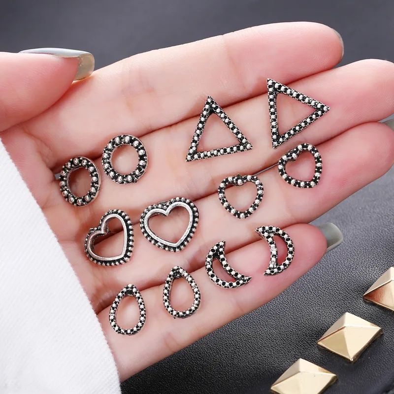 Набор геометрических серег-гвоздиков в богемном стиле для женщин и девушек