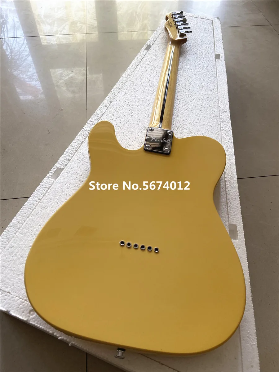 hohe qualität 6 string elektrische gitarre linde korpus klassische vintage gelb farbe zurück threading kostenlose lieferung free global