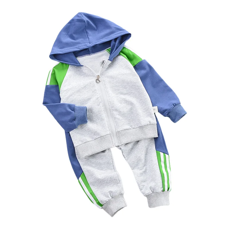 

2020 spring children's clothing new boys set children's casual sport set Cotton two-piece hooded sports coats and pants