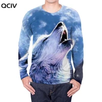 qciv brand wolf long sleeve t shirt men animal punk rock moon anime clothes galaxy t shirt mens clothing summer streetwear