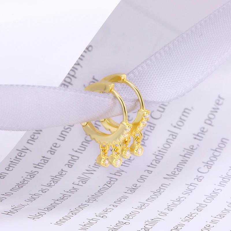 Серьги-кольца женские из серебра 925 пробы с фианитами | Украшения и аксессуары