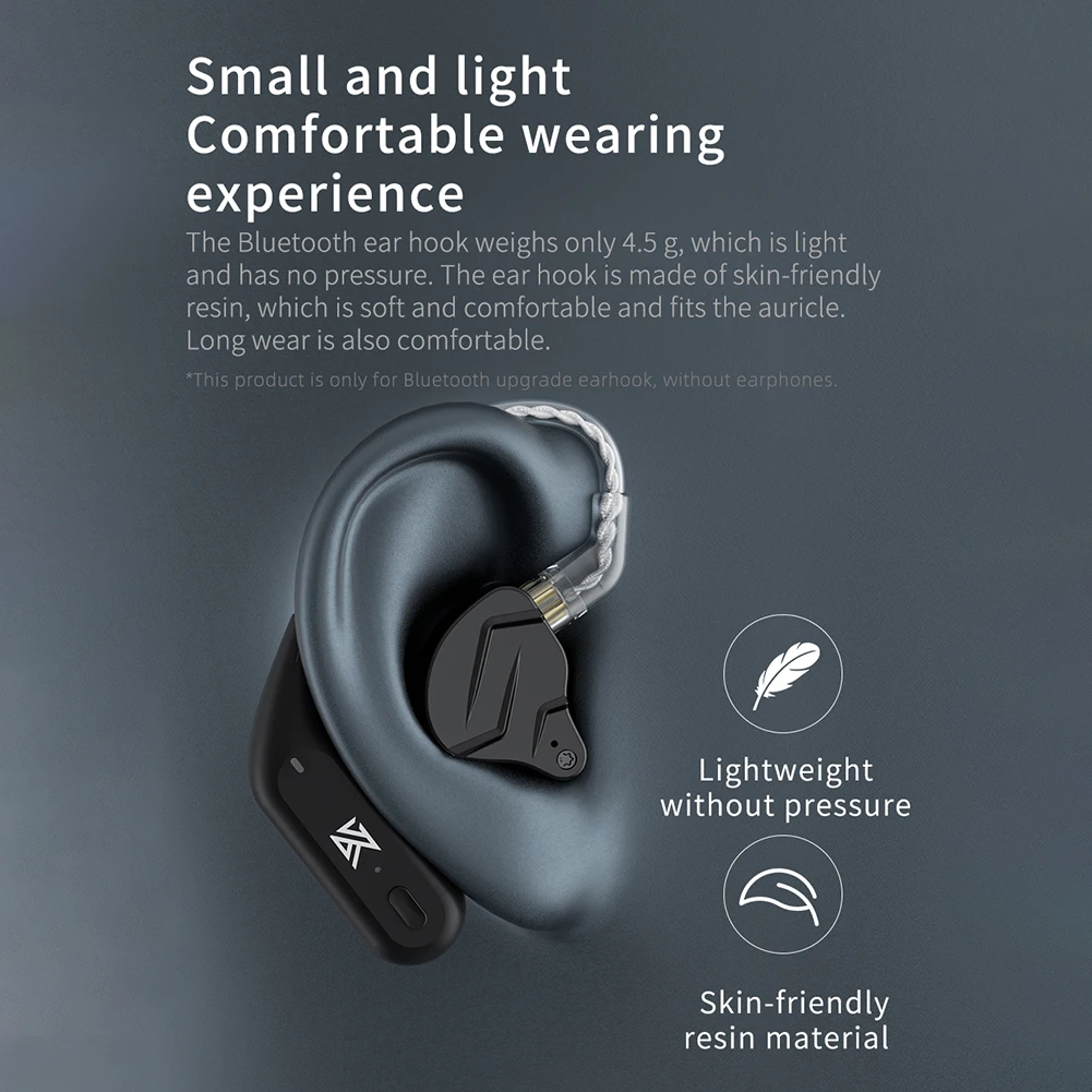 

KZ AZ09 Bluetooth-совместимый аудиоприемник 5,2 0,75 мм 2-контактный AAC Передача аудио кодирования для KZ HiFi наушники 800 мАч