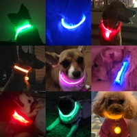 usb charging led dog collar anti lostavoid car accident collar for dogs puppies dog collars leads led supplies pet products