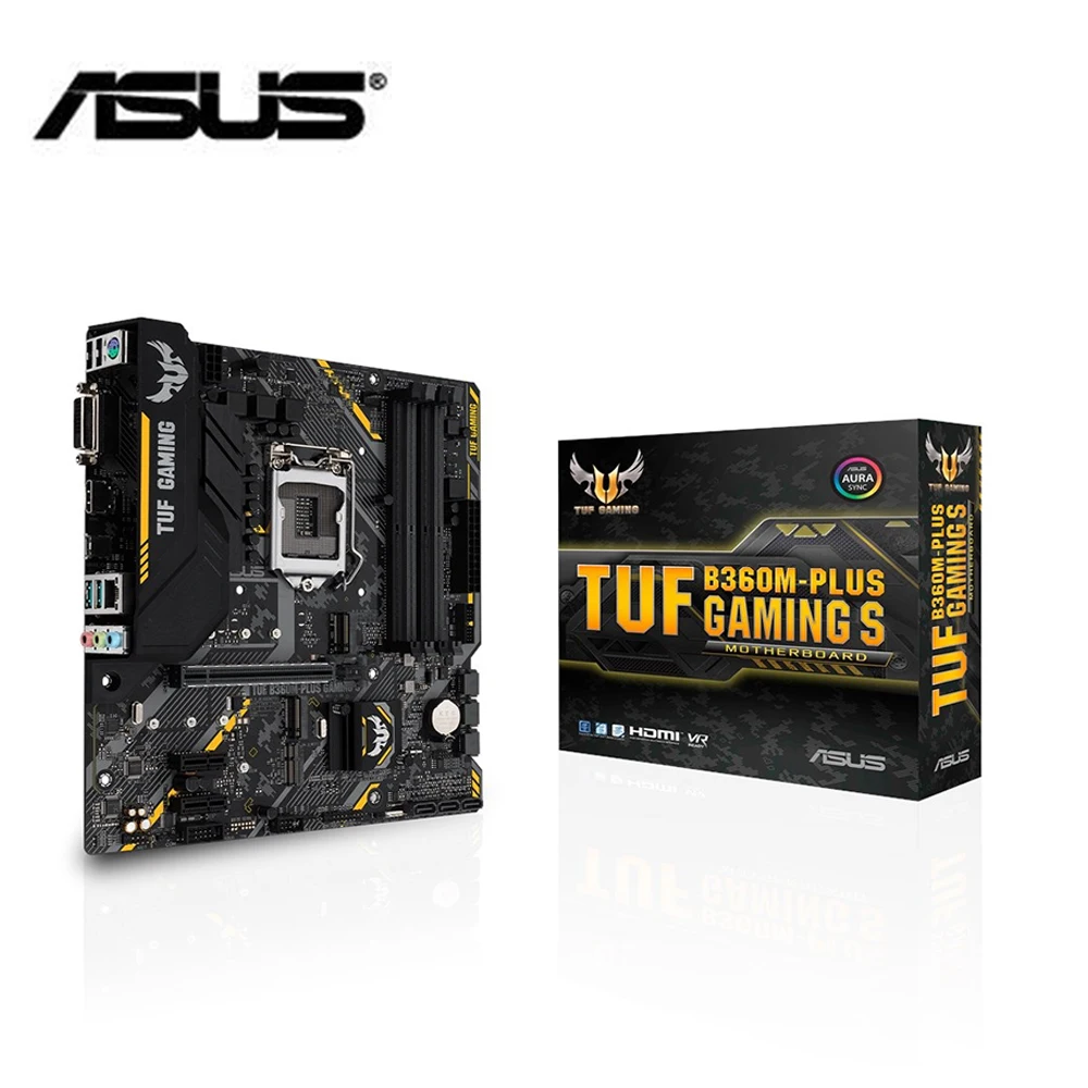 Материнская плата ASUS tuf b360m plus gaming s lga 1151 4xddr4 HDMI DVI D SATA m.2 PCIe 3 0x16 USB 1 mATX b360 материнская