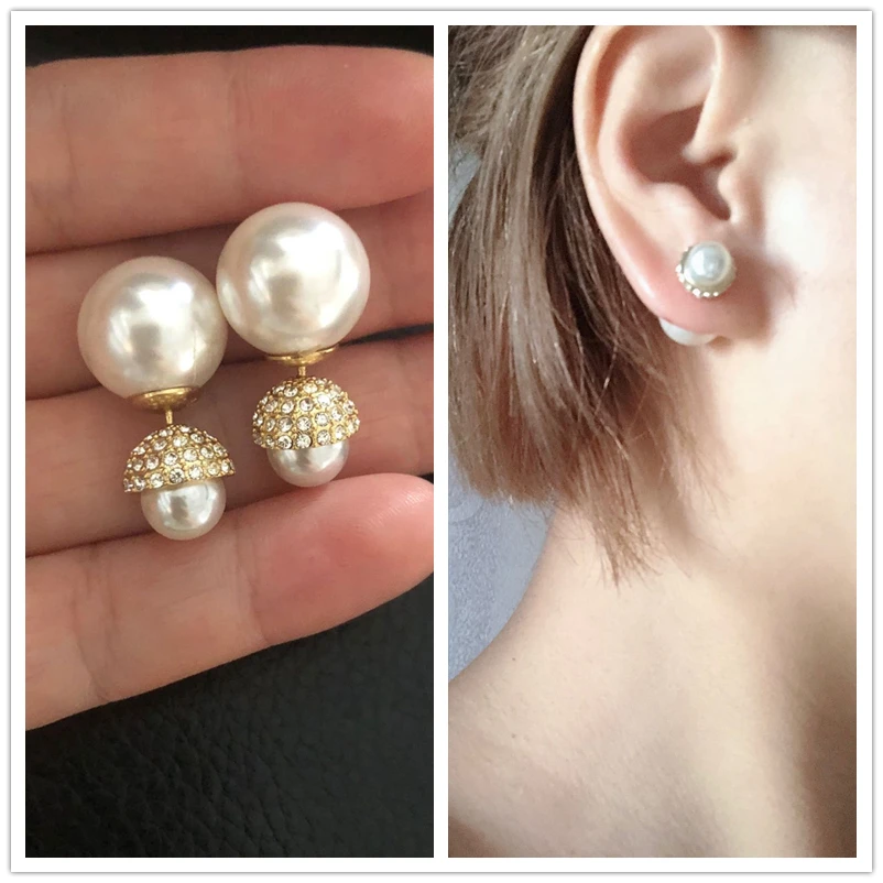 

Cute New Style Letter Imitative Pearl Earrings For Women's Retro Zircon Inlaid Fashion Ring Hot Sale Earrings Jewelry Item X05-1