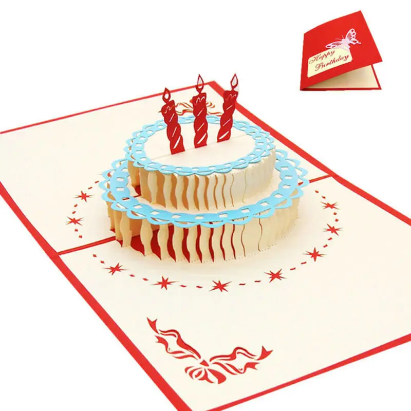 2019 Fashion Brand New Hot Sales 3D Pop Up Card Festive Birthday Valentine Handmade Greeting Cards Invitations Love Gift | Дом и сад