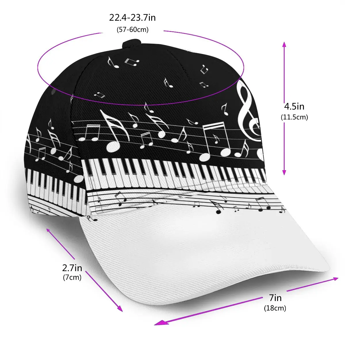 Бейсболка абстракция пианино-ключи с музыкальными нотами кепки для занятий