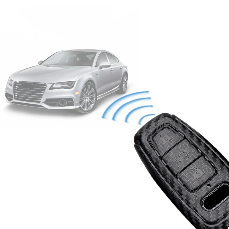 Глянцевый чехол для автомобильного ключа из углеродного волокна и АБС Audi 19 A6L/A4L/Q5L