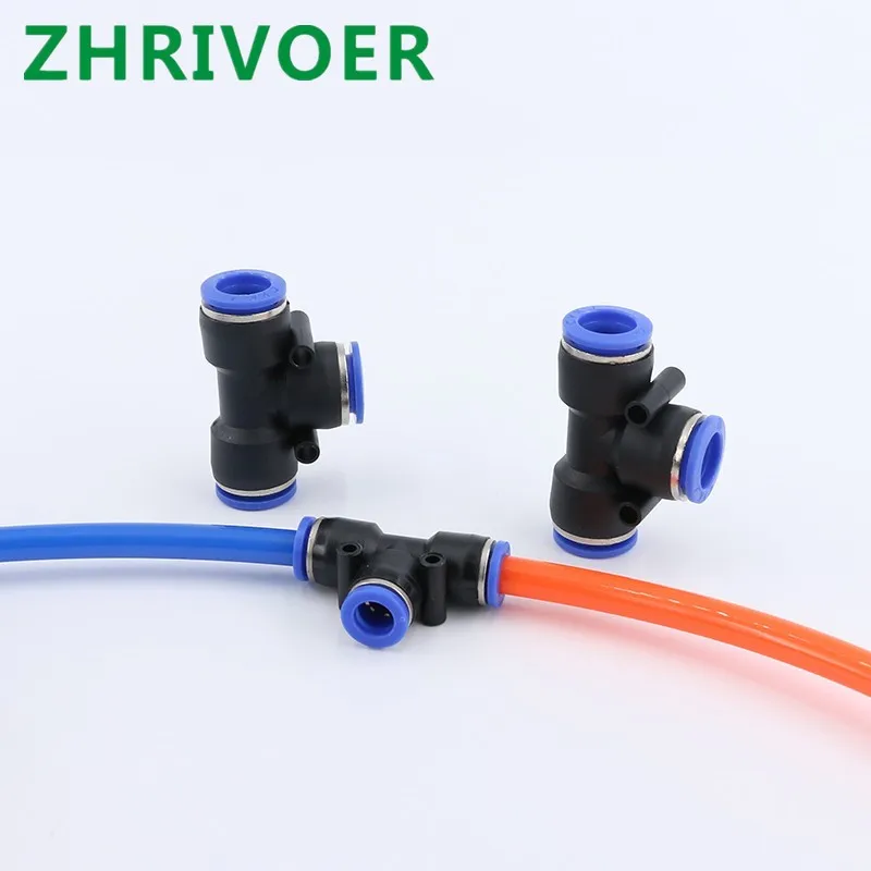 10 шт. PE4 6 8 12 мм Пневматический тройник 3-ходовой фитинг пластиковый трубный