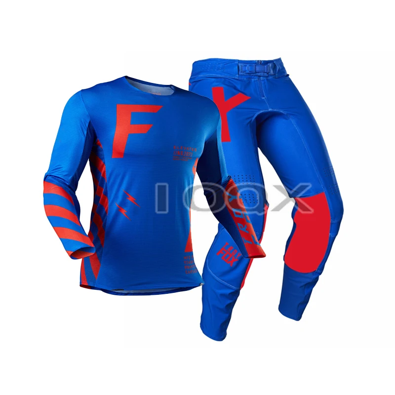 

2021 Blue MX FLEXAIR Rigz 360 Jersey Spiderwebs Pants Combo Motocross Motorcycle Gear Set Mountain Bicycle Offroad Mens Suit