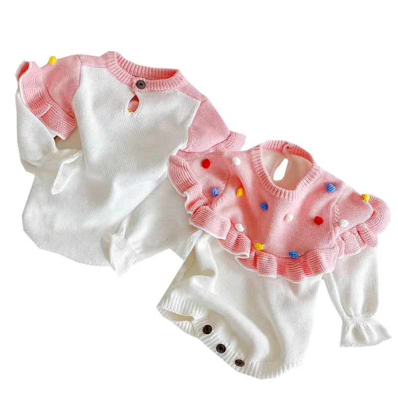 

Newborn Baby Knitting Jumpsuit Lovely Princess Style Toddler Baby Girl Romper Autumn Winter Baby Girls Knitting Clothes