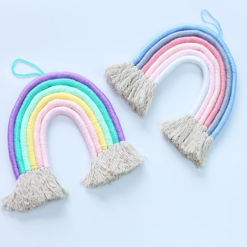 Ручное Тканое кольцо с радугой внутри Настенное подвесное художественное