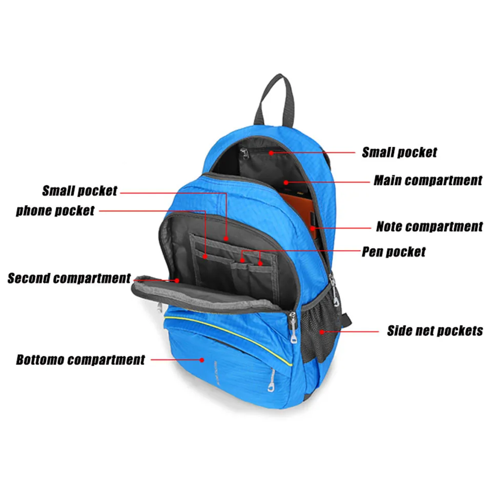 20L открытый Rugzak Klimmen Кемпинг Fietsen Tas водонепроницаемый Bergbeklimmen Wandelen Rugzakken Спорт