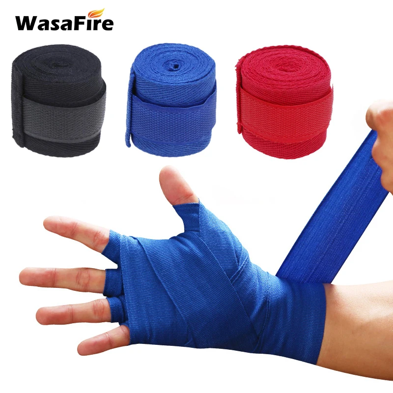 

1 Pair 450cm*5cm Cotton Bandages Boxing Wrist Bandage Sports Strap Sanda Kick Boxing Hand Wraps Boxing Training Gloves