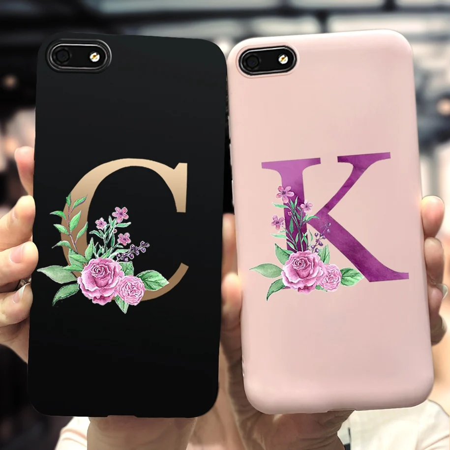 Силиконовый чехол с буквами алфавита и цветочным принтом для iPhone SE 2020 5 10 6s 7 8