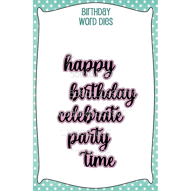 

Happy Birthday Celebrate Letter Metal Cutting Dies Stencil Craft Die Cut Mould Decoration Template for Scrapbooking Design Model