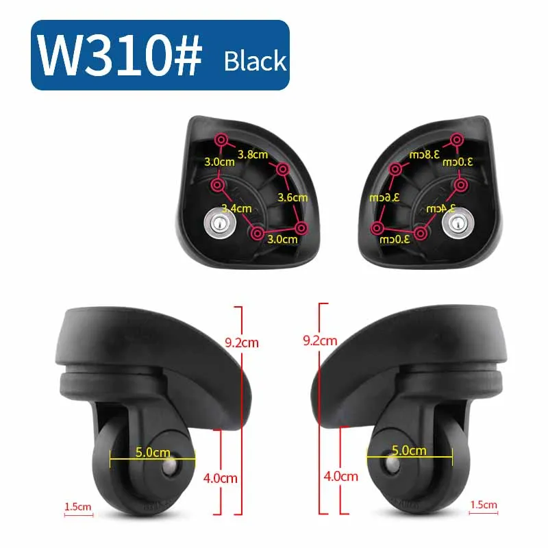 Luggage Universal Wheel Accessories Wheels Aircraft Pull Case Wheel Casters Aircraft Wheel Maintenance Damping Wheels