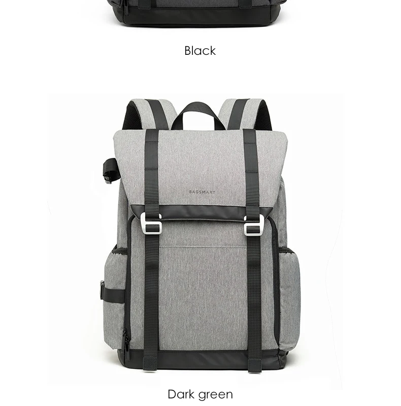 Рюкзак для путешествий для камеры BAGSMART, сумка для фотосъемки SLR/DSLR камеры s& 1" ноутбука с водонепроницаемым дождевиком и держателем штатива