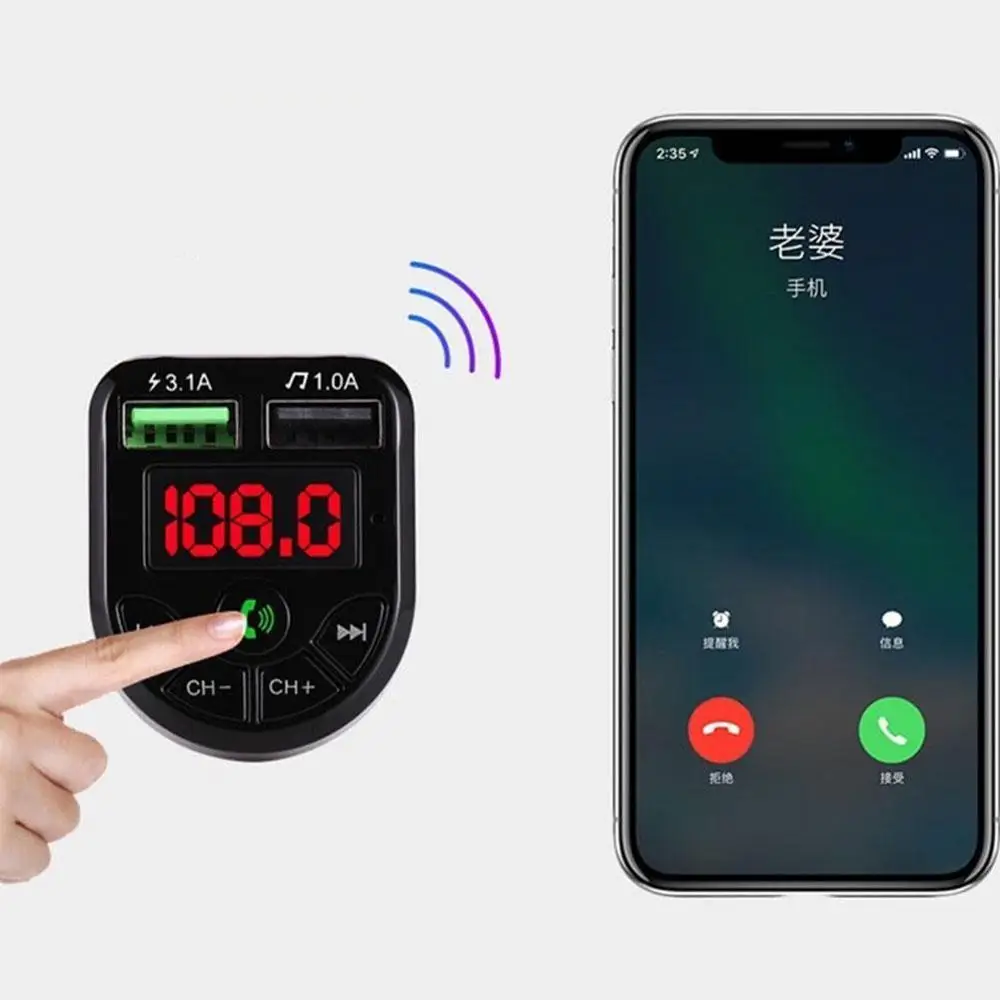 Bluetooth 5 0 FM передатчик автомобильный комплект MP3 модулятор плеер беспроводной
