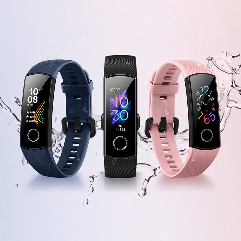 huawei Honor Band 5 Смарт-браслет полноцветный AMOLED фитнес-браслет стильные часы лица смарт-пульсометр трекер сна