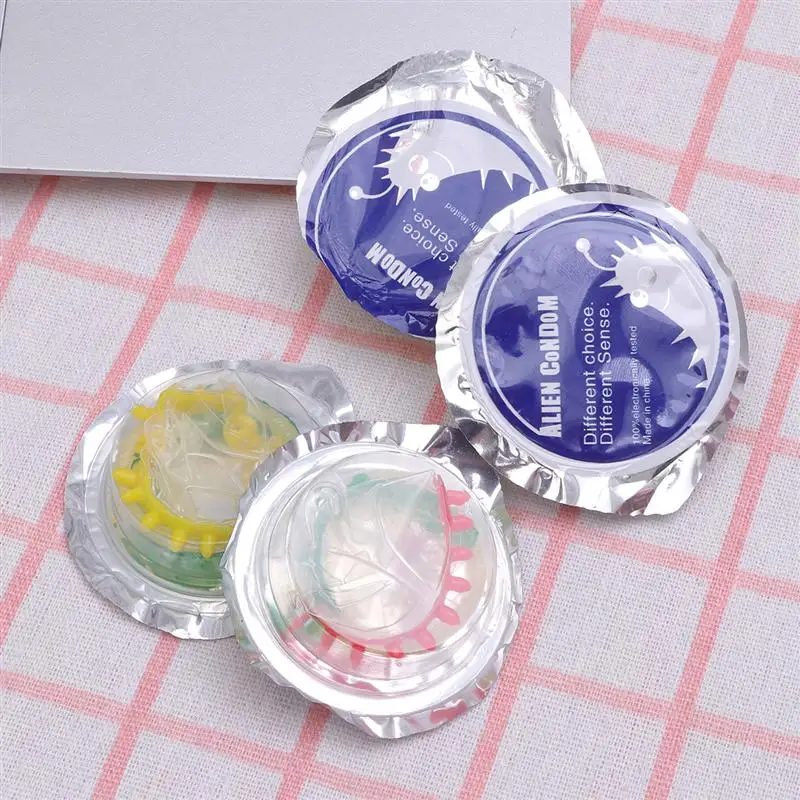 Секс игрушки и изображениями красочного цветка Презервативы Безопасный рукав