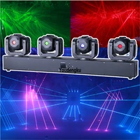 2pcs 4 eyes dmx512 moving head stage laser light red green blue bar laser moving head light