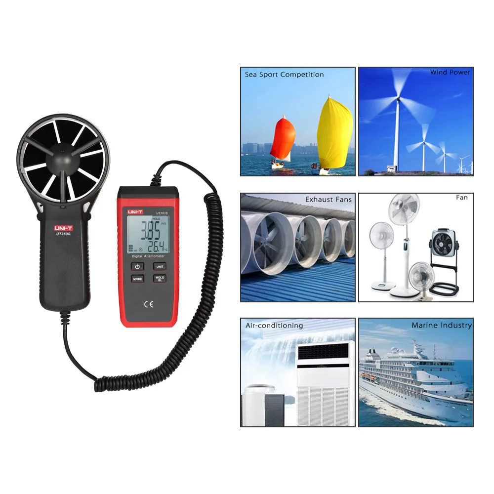 UNI-T UT363S Mini LCD Digital Anemometer Handheld Wind Speed Meter Air Velocity Temperature Tester | Инструменты
