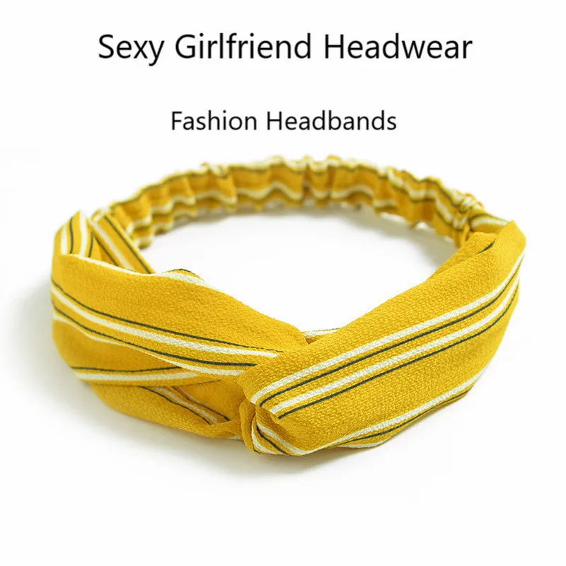 Повязка на голову женская шифоновая летняя осенняя мягкая в полоску |