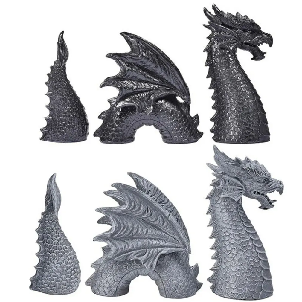 Готические скульптуры дракона большой сад полимерные крылатые сказочные