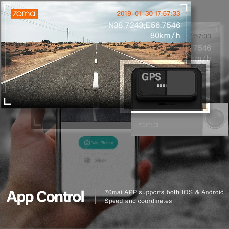 70mai GPS модуль скорость N координаты подходит для Автомобильный видеорегистратор