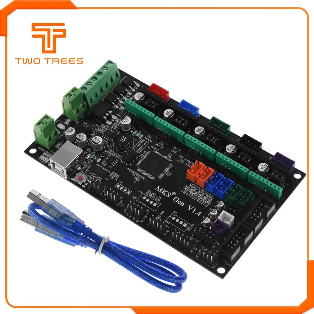Детали для 3d принтера MKS Gen V1.4 плата управления Mega 2560 R3 Материнская плата RepRap Ramps1.4+ TMC2100/TMC2130/TMC2208/DRV8825 драйвер