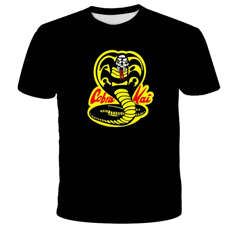 

2021 Cobra Kai Tshirt Children Snake King No Mercy Strike Boys Girls T-Shirt Karate Kids Tshirt Fitness Black Mamba Teen Shirt